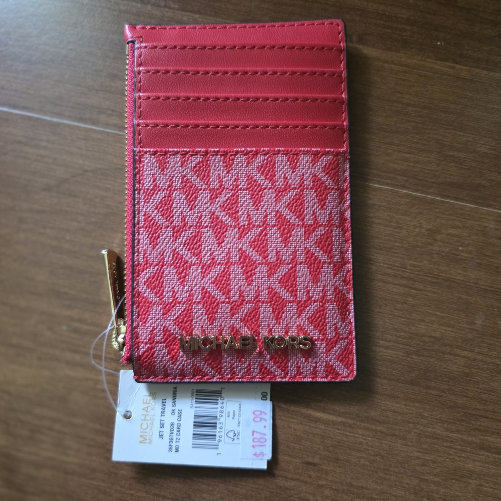 Michael Kors Pink Monogram Card Holder
